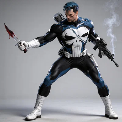 Mô hình 3D The Punisher chiến đấu tỉ lệ 1:24 cực chi tiết