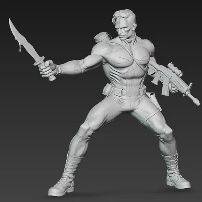 Mô hình 3D The Punisher chiến đấu tỉ lệ 1:24 cực chi tiết