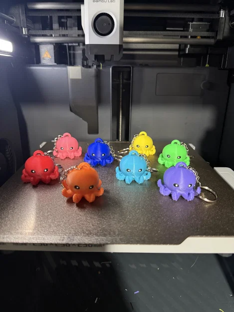 Móc khóa bạch tuộc 3D dễ thương - In không cần support - Image 2