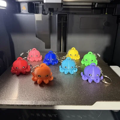 Móc khóa bạch tuộc 3D dễ thương - In không cần support