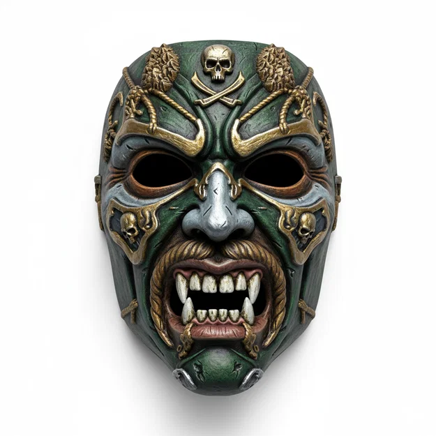 Mặt nạ Thuyền trưởng Cướp biển Nguyền rủa, cosplay, đeo được, hóa trang - Image 1