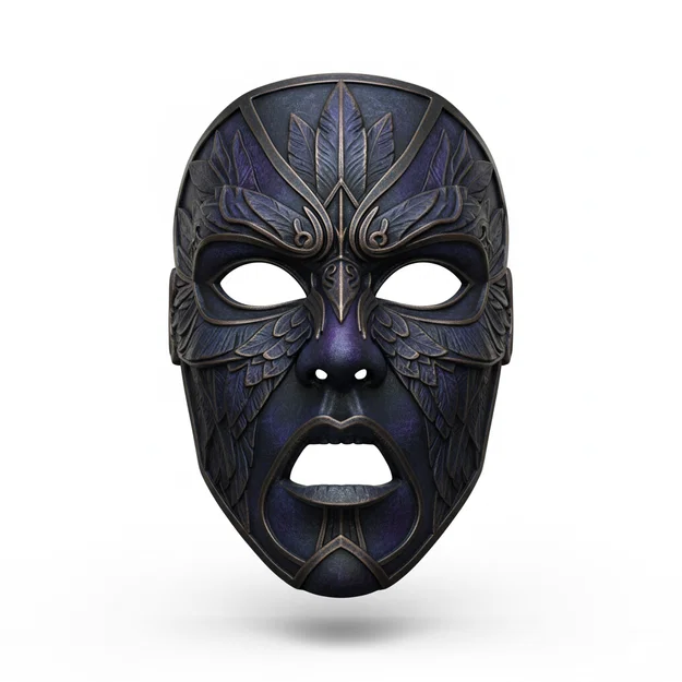 Obsidian Raven Priest, mặt nạ, cosplay, có thể đeo được, trang phục, gương mặt, mũ bảo hiểm - Image 1