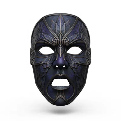 Obsidian Raven Priest, mặt nạ, cosplay, có thể đeo được, trang phục, gương mặt, mũ bảo hiểm