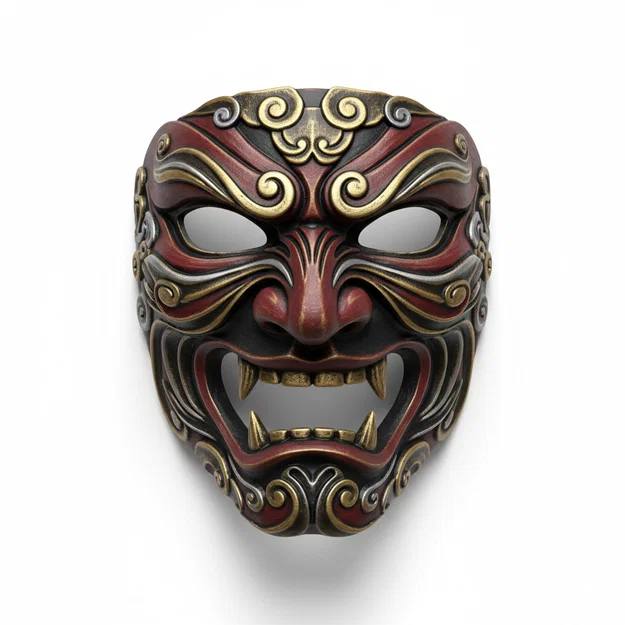 Tengu War General, mặt nạ, cosplay, có thể đeo được, trang phục, gương mặt, mũ giáp - Image 1