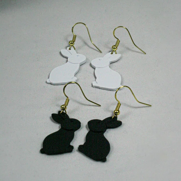 Mẫu in 3D bông tai hình chú thỏ nhỏ xinh, đơn giản, dễ in - Image 1