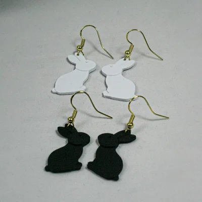 Mẫu in 3D bông tai hình chú thỏ nhỏ xinh, đơn giản, dễ in