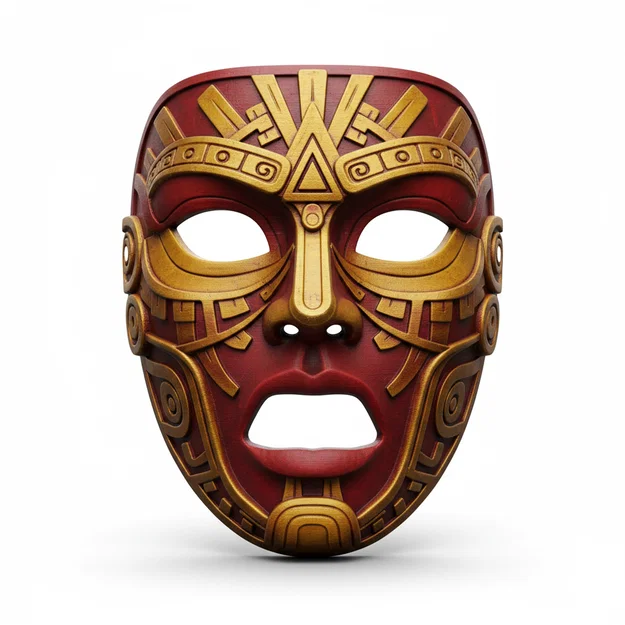 Mặt nạ chiến binh Aztec Sun - Phụ kiện Cosplay đeo được - Image 1