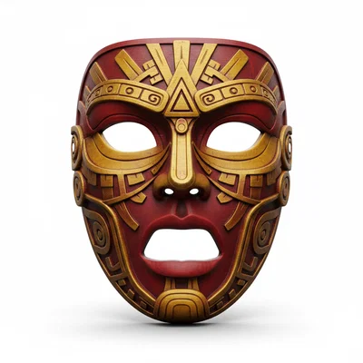 Mặt nạ chiến binh Aztec Sun - Phụ kiện Cosplay đeo được