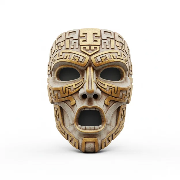 Mặt nạ Mayan Death Priest – Cosplay wearable (mask/helmet) - Image 1