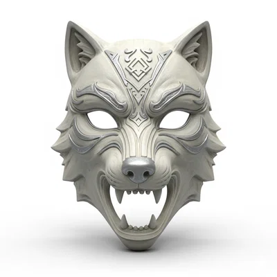 White Wolf Guardian – Mặt nạ cosplay đeo được (face/helmet costume)