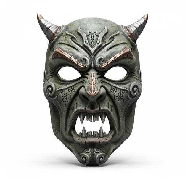 Mặt nạ Cursed Stone Gargoyle đeo được cho cosplay (costume) dạng face/helmet - Image 1