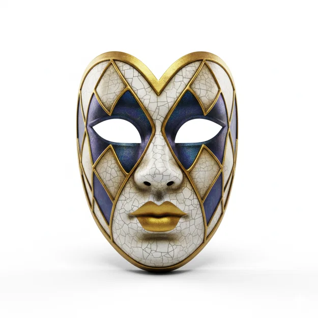 Mặt nạ Venetian Harlequin King đeo được cho cosplay (face helmet) - Image 1