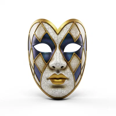 Mặt nạ Venetian Harlequin King đeo được cho cosplay (face helmet)