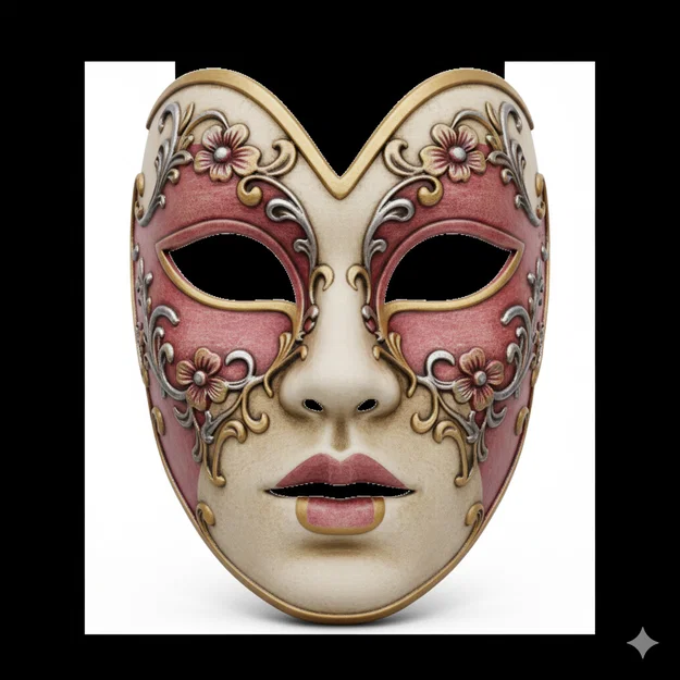Mặt nạ Venetian Rose Duchess cosplay đeo được (costume face helmet) - Image 1