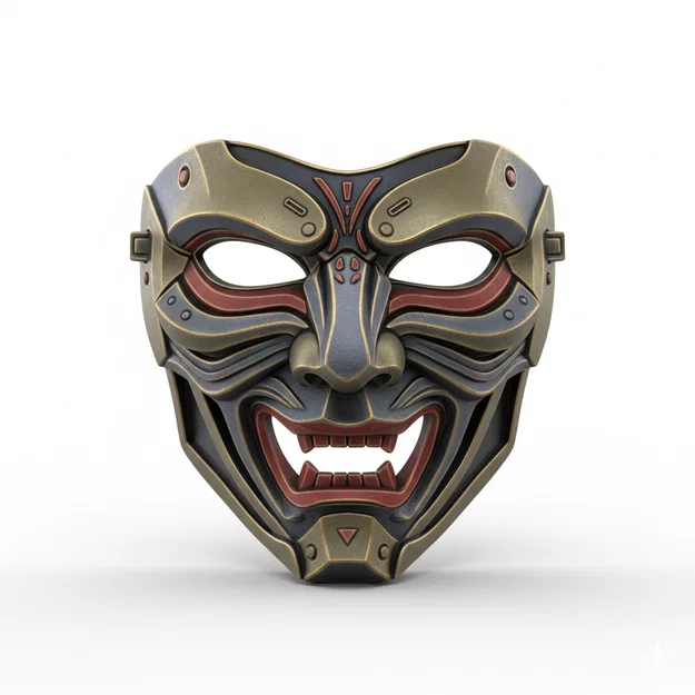 Mecha Samurai Warrior – Mặt nạ cosplay đeo được (helmet/mũ giáp) | Costume face mask - Image 1