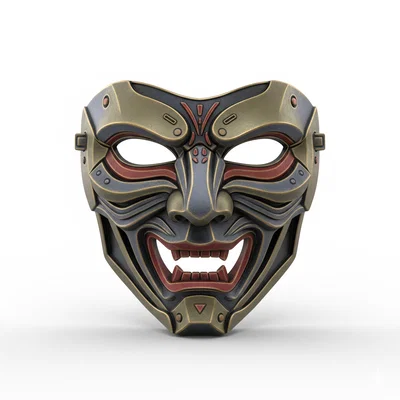 Mecha Samurai Warrior – Mặt nạ cosplay đeo được (helmet/mũ giáp) | Costume face mask