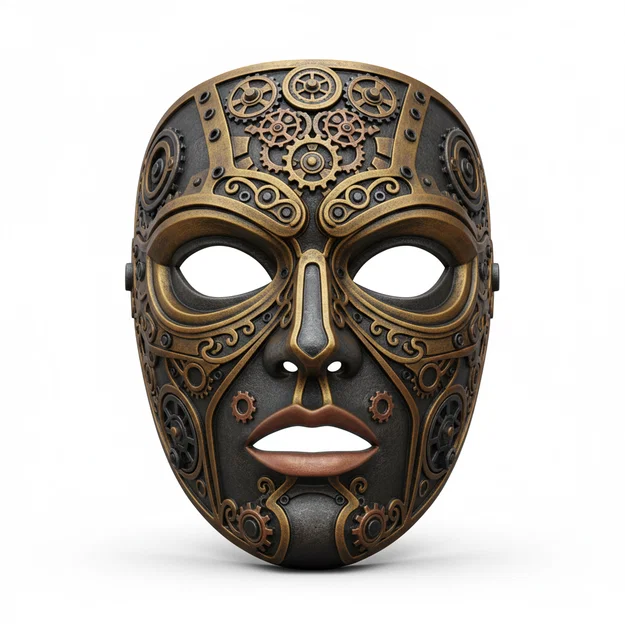 Steampunk Clockwork King – Mặt nạ steampunk đeo được cho cosplay (helmet) - Image 1