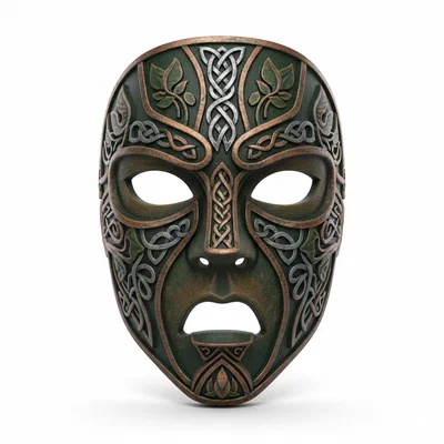 Mặt nạ Celtic Forest Guardian đeo được cho cosplay (helmet/costume)
