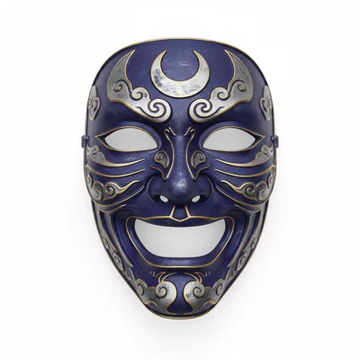 Samurai Trăng Nhật Bản – Mặt nạ cosplay đeo được (mũ giáp/helmet)