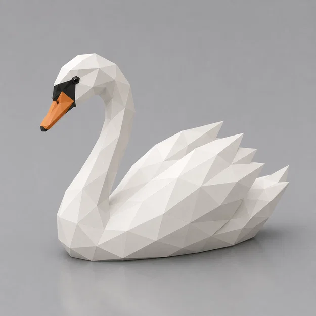 Mô hình thiên nga Low Poly trang trí để bàn ấn tượng - Image 1