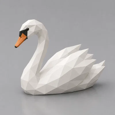 Mô hình thiên nga Low Poly trang trí để bàn ấn tượng