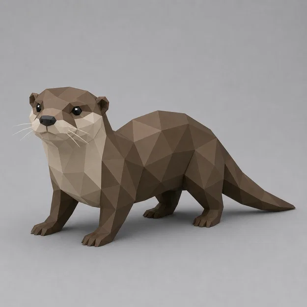 Mô hình chú rái cá Low Poly trang trí để bàn cực xinh - Image 1