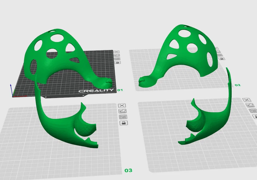 Mô hình mặt nạ Kemono 4 mảnh in 3D tối ưu cho bàn in 220x220 - Image 1