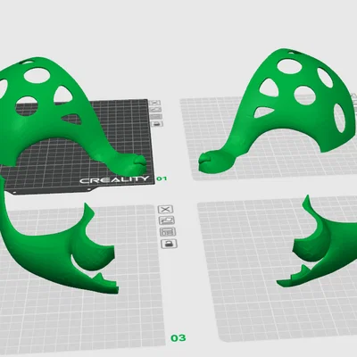 Mô hình mặt nạ Kemono 4 mảnh in 3D tối ưu cho bàn in 220x220