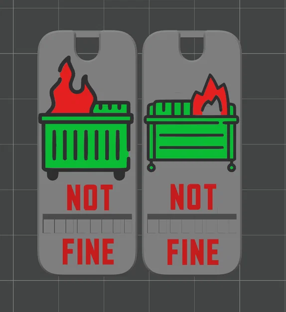 Còi báo động in 3D hình thùng rác bốc cháy - Not Fine - Image 1