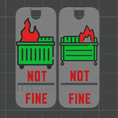 Còi báo động in 3D hình thùng rác bốc cháy - Not Fine