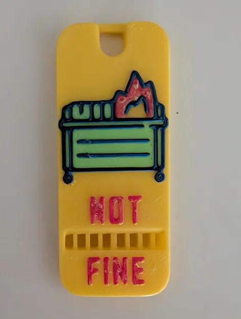 Còi báo động in 3D hình thùng rác bốc cháy - Not Fine - Image 2