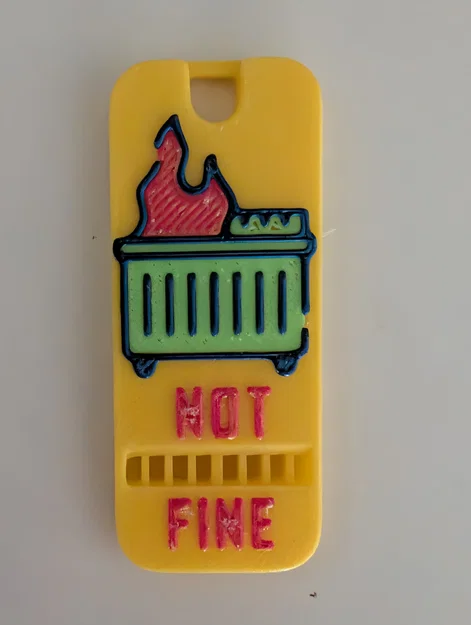 Còi báo động in 3D hình thùng rác bốc cháy - Not Fine - Image 3