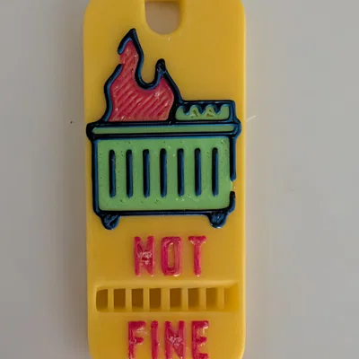 Còi báo động in 3D hình thùng rác bốc cháy - Not Fine