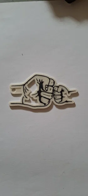 Mẫu in 3D móc khóa hình nắm đấm (Father and Son Fistfight) đẹp - Image 1