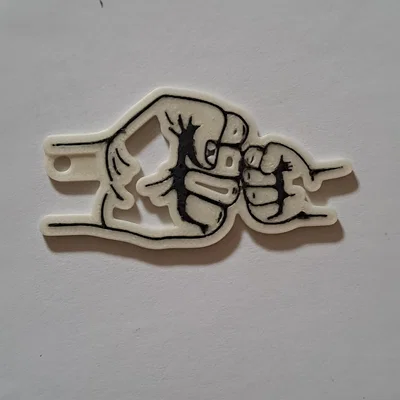 Mẫu in 3D móc khóa hình nắm đấm (Father and Son Fistfight) đẹp