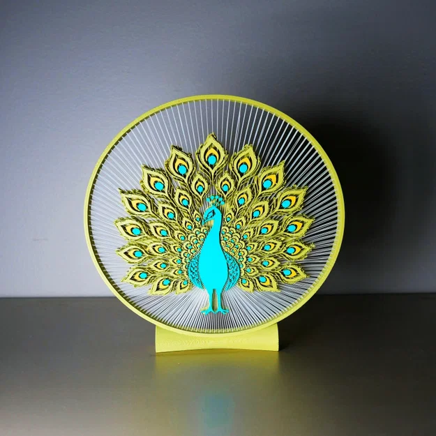 Peacock String Art (Tranh string art chim công) - Image 1