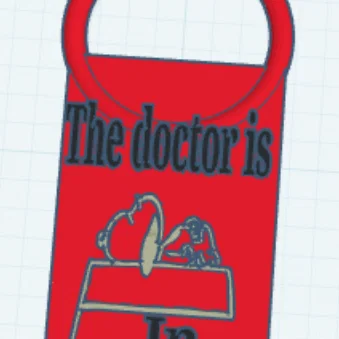 Bảng treo cửa Snoopy - The Doctor Is In/Out (In 3D)