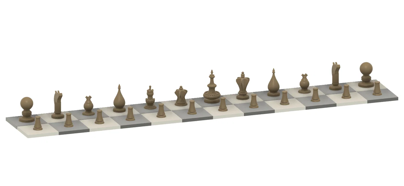 Courier Chess – Bộ quân cờ cho biến thể Courier Chess - Image 1