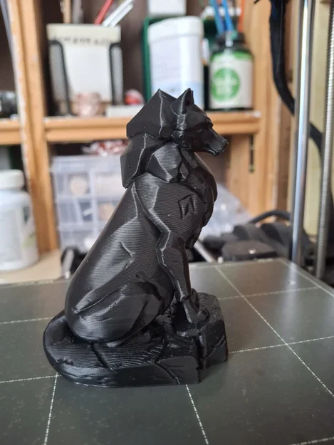 Mô hình tượng sói đá phong cách đa giác độc đáo để in 3D - Image 4