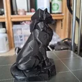 Mô hình tượng sói đá phong cách đa giác độc đáo để in 3D - Thumbnail 4
