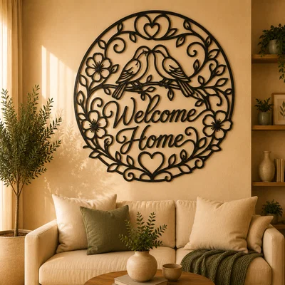 Tranh treo tường 2D Welcome Home Floral Birds