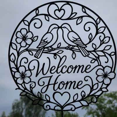 Tranh treo tường 2D Welcome Home Floral Birds