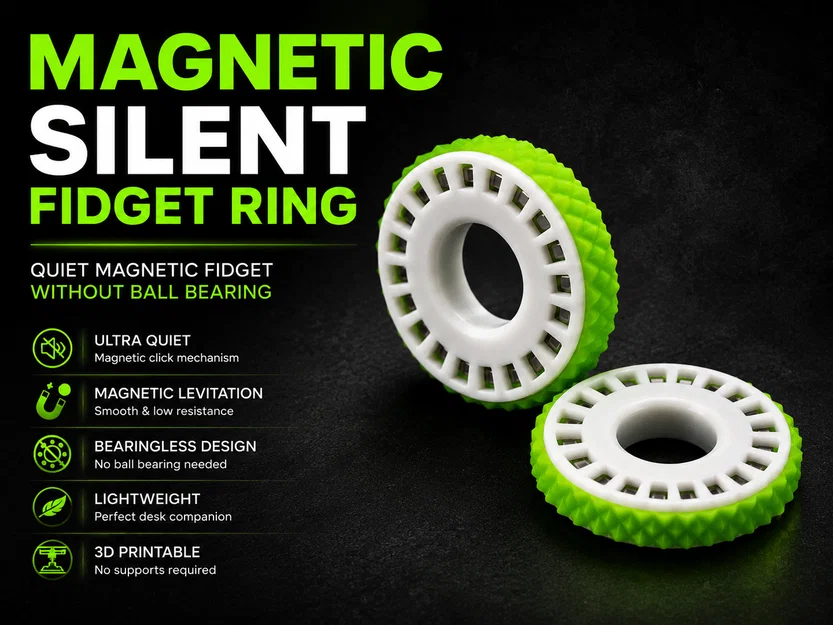 Nhẫn Fidget Nam Châm Siêu Êm – Không Ball Bearing - Image 1