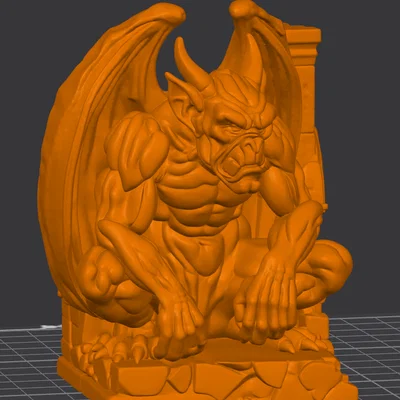Tượng Gargoyle Cánh Gấp - Mô hình trang trí phong cách Gothic 3D