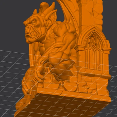 Tượng Gargoyle Cánh Gấp - Mô hình trang trí phong cách Gothic 3D