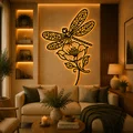 Tranh Treo Tường 2D Chuồn Chuồn Hoa Văn (Floral Dragonfly 2D Wall Art) - Thumbnail 2