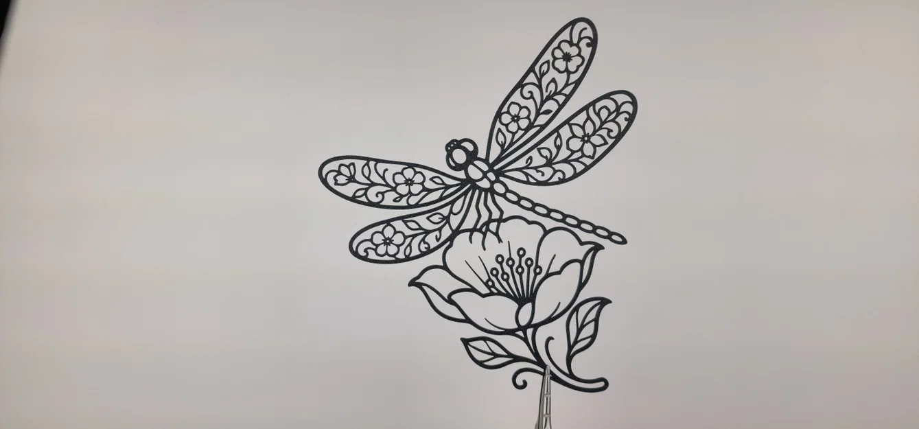 Tranh Treo Tường 2D Chuồn Chuồn Hoa Văn (Floral Dragonfly 2D Wall Art) - Image 4