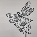 Tranh Treo Tường 2D Chuồn Chuồn Hoa Văn (Floral Dragonfly 2D Wall Art) - Thumbnail 4