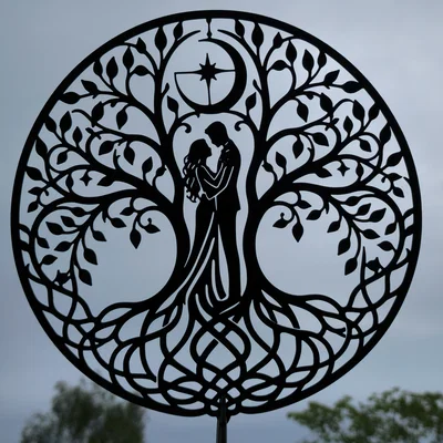 Tranh Treo Tường 2D Cây Tình Yêu Lãng Mạn (Romantic Tree of Love)