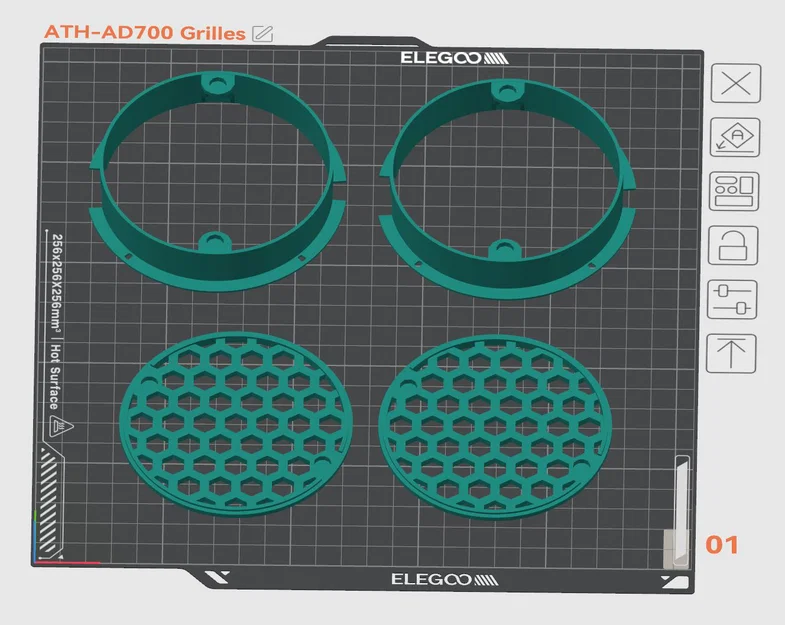 Grille thay thế tháo lắp cho Audio Technica ATH-AD700 (swappable) - Image 3